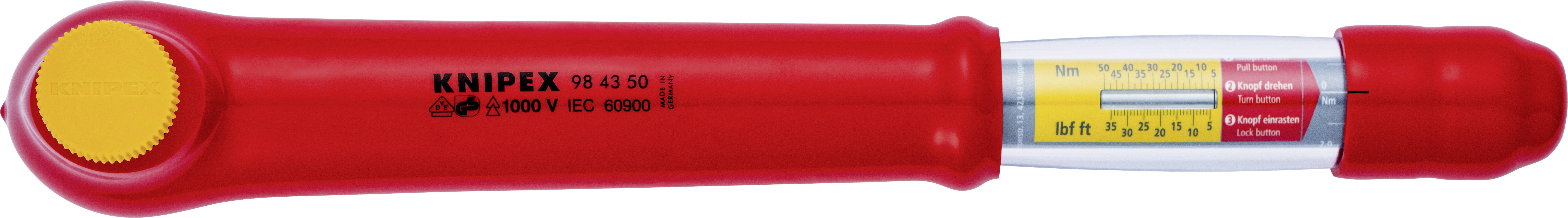 Knipex 98 43 50 98 43 50 VDE momentový klíč 1/2" (12,5 mm) 5 - 50 Nm-0