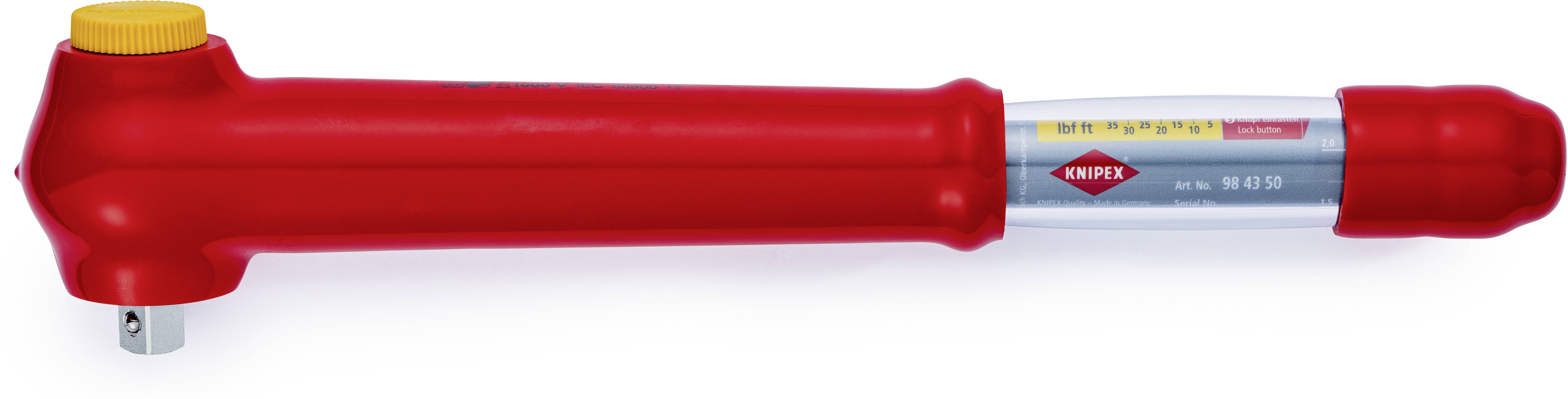 Knipex 98 43 50 98 43 50 VDE momentový klíč 1/2" (12,5 mm) 5 - 50 Nm-1