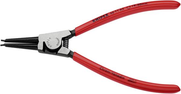 Knipex 46 11 A2 kleště na pojistné kroužky Vhodné pro (kleště na pojistné kroužky) vnější kroužky  19-60 mm Tvar hrotu rovný