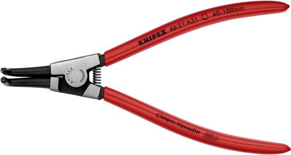 Knipex 46 21 A31 kleště na pojistné kroužky Vhodné pro (kleště na pojistné kroužky) vnější kroužky  40-100 mm Tvar hrotu zahnutý o 90°