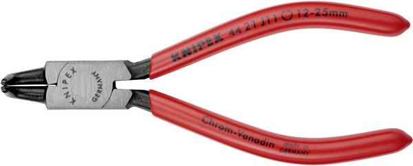 Knipex 44 21 J11 kleště na pojistné kroužky Vhodné pro (kleště na pojistné kroužky) vnitřní kroužky 12-25 mm  Tvar hrotu zahnutý o 90°