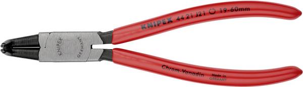 Knipex 44 21 J21 kleště na pojistné kroužky Vhodné pro (kleště na pojistné kroužky) vnitřní kroužky 19-60 mm  Tvar hrotu zahnutý o 90°