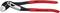 Kleště s červeným držadlem, nápis 'Knipex 88 01 250, made in Germany'. Jsou určeny prouchopení a udržení objektů různých tvarů.