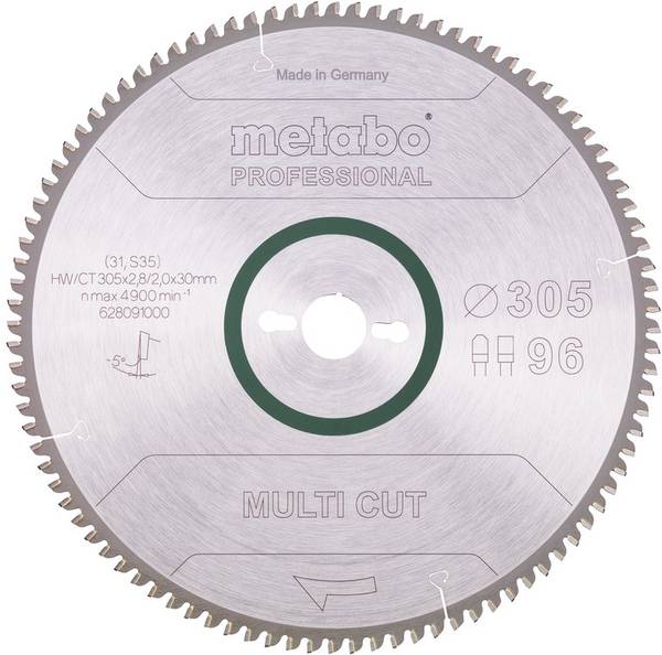 Metabo HW/CT 305X30 96 FZ/TR5 628091000 tvrdokovový pilový kotouč   305 x 30 x 2 mm Počet zubů (na palec): 96 1 ks