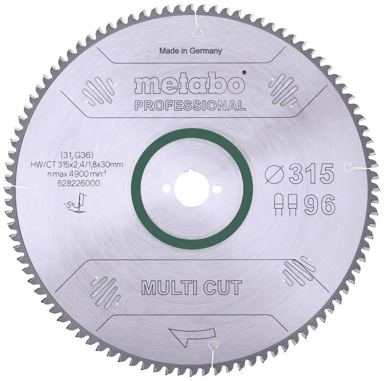 Metabo HW/CT 315X30 96 FZ/T 628226000 tvrdokovový pilový kotouč 315 x 30 x 1.8 mm Počet zubů (na palec): 96 1 ks