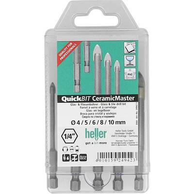 Balení vrtáků Heller QuickBIT CeramicMaster na sklo, keramiku, dlažbu a porcelán, velikosti 4, 5, 6, 7 a 8/10 mm.
