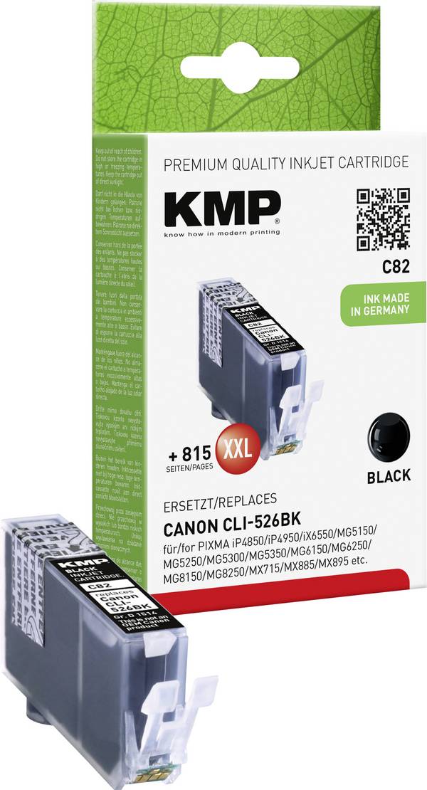 KMP Ink náhradní Canon CLI-526BK kompatibilní  černá C82 1514,0001