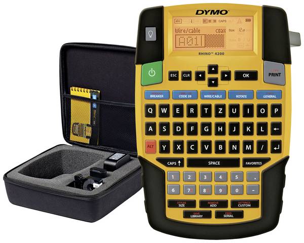 DYMO RHINO 4200 Kit štítkovač vhodné pro pásky: IND 6 mm, 9 mm, 12 mm, 19 mm