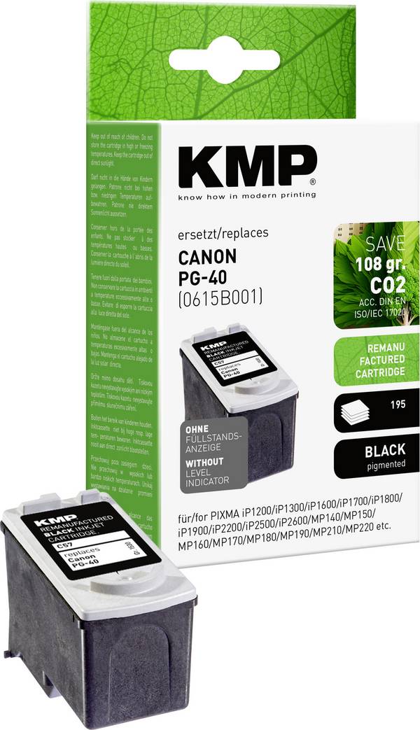 KMP Ink náhradní Canon PG-40 kompatibilní  černá C57 1500,4001