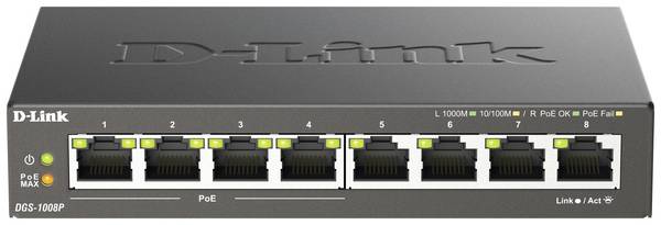 D-Link DGS-1008P/E DGS-1008P síťový switch 8 portů 1 GBit/s funkce PoE