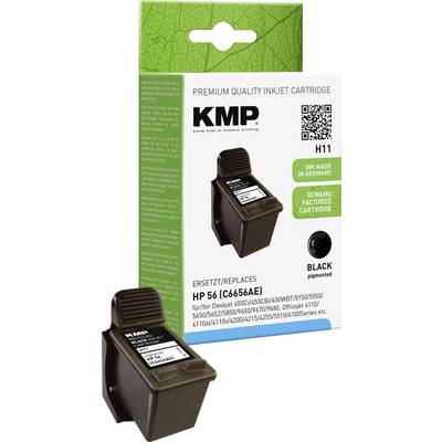 Inkoustová kazeta KMP H11, náhrada za HP 56 (C6656AE), černá, vhodná pro tiskárny HP. Vyrobeno v Německu, recyklovaný výrobek.