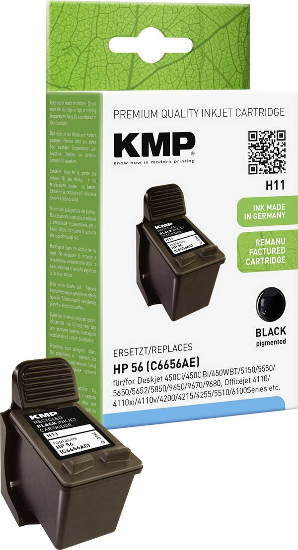 KMP Ink náhradní HP, LSK, OTC, Odixion, Olivetti, Output Solutions, Seiko Precision, Telecom Italia 56, C6656AE kompatibilní  černá H11 0995,4561