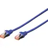 Digitus DK-1641-0025/B RJ45 síťové kabely, propojovací kabely CAT 6 S/FTP 0.25 m modrá samozhášecí, s ochranou 1 ks