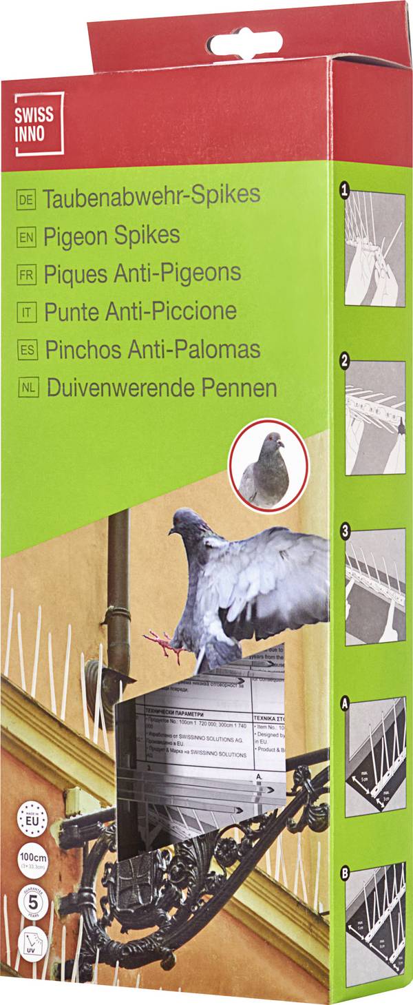 Swissinno Natural Control Birds Away, 1 720 001K, hřebíky na ochranu proti holubům 1 ks, funkce: odstrašení