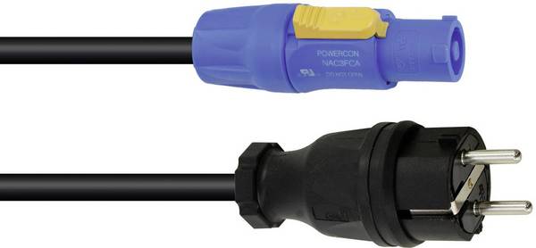 PSSO H07RN-F napájecí kabel [1x zástrčka s ochranným kontaktem - 1x zástrčka PowerCon] 5 m černá