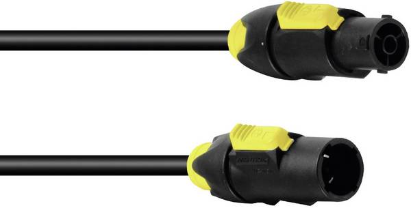 PSSO TRUE napájecí prodlužovací kabel [1x zásuvka PowerCon - 1x zástrčka PowerCon] 10 m černá, žlutá
