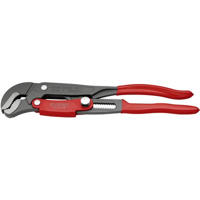 Červené instalatérské kleště s nastavitelnou čelistí a ergonomickými rukojeťmi na bílém pozadí. Ideální pro instalatérské práce.