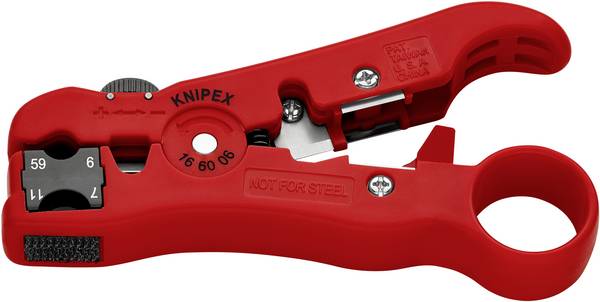 Knipex 16 60 06 SB   odizolovací nástroj Vhodné pro odizolovací kleště koaxiální kabel   RG59, RG6, RG7, RG11