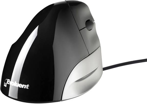 Evoluent Vertical Mouse Standard Right VMSR optická ergonomická myš, přenos USB, 2 tlačítko, 1200 dpi, vícebarevná