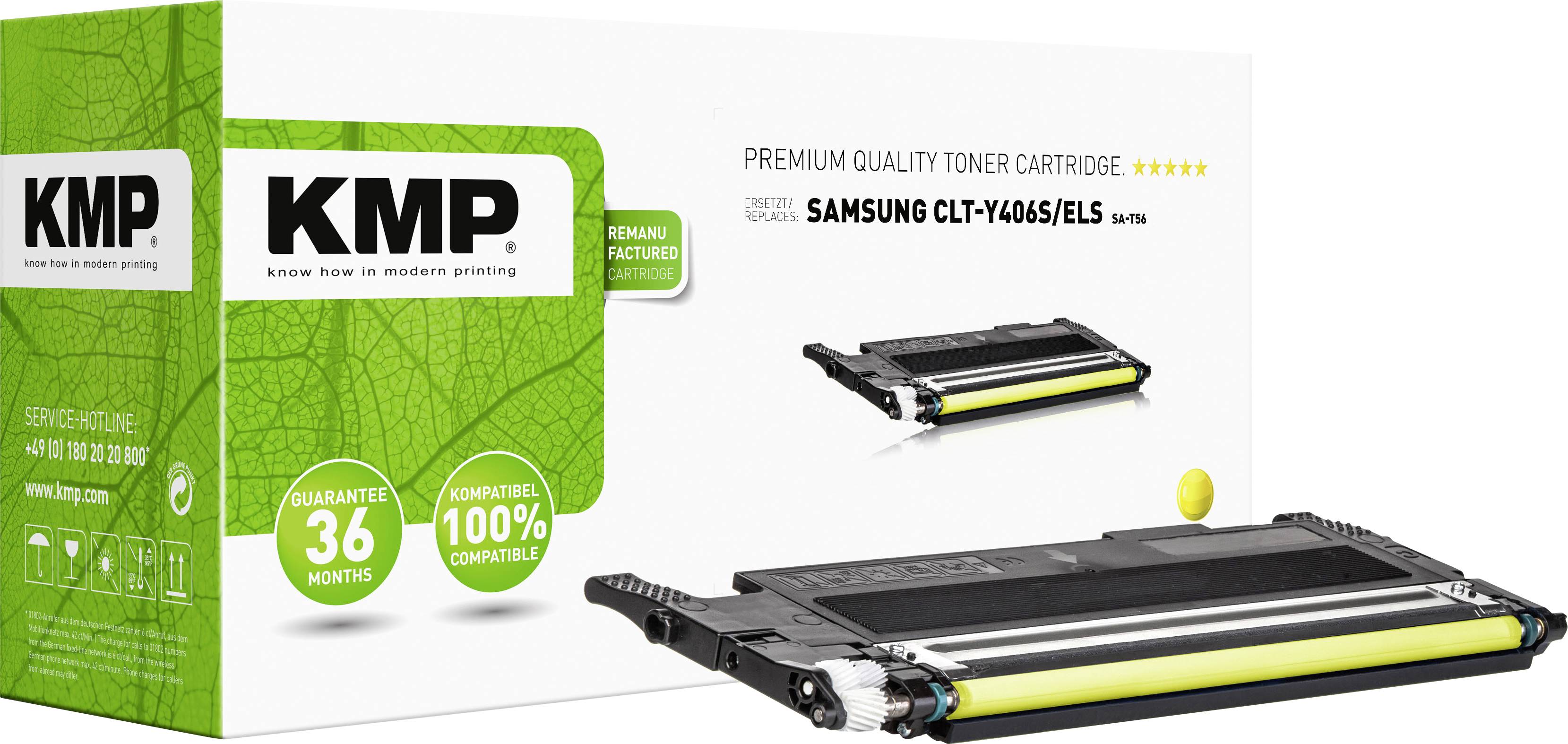 KMP náplň do tiskárny náhradní Samsung CLT-Y406S kompatibilní žlutá 1000 Seiten SA-T56