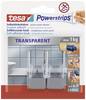 tesa POWERSTRIPS® Lepicí háček velký transparentní, chrom Množství: 2 ks