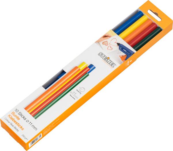 Steinel 006815 lepicí tyčinky 11 mm 250 mm různé barvy tříděné 250 g 10 ks