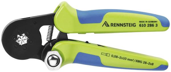 Rennsteig Werkzeuge Crimpzange 180mm 0,08-2x10mm² für 6kant-Crimpprofil 610 286 3 krimpovací kleště dutiny na kabely, 0.08 do 16 mm²