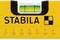 Vodováha v žluté barvě s nápisem 'Stabila' a libelou uprostřed ukazuje horizontální vyrovnání.