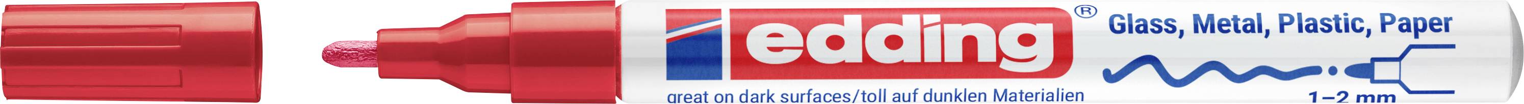 Edding 751 4-751-9-002 popisovač na laky červená 1 mm, 2 mm