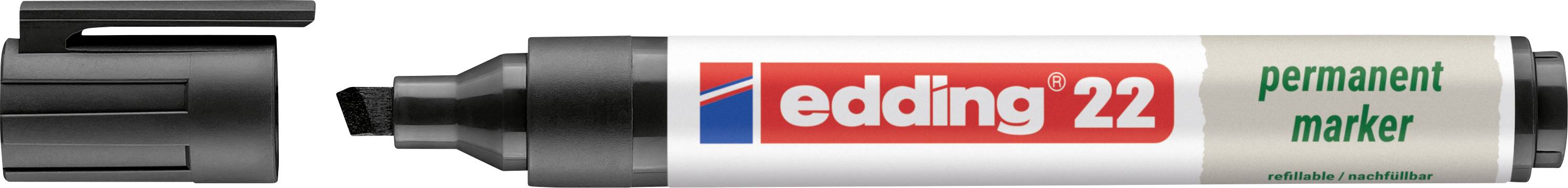 Edding edding 22 permanent marker EcoLine 4-22001 permanentní popisovač černá Vodotěsné: Ano