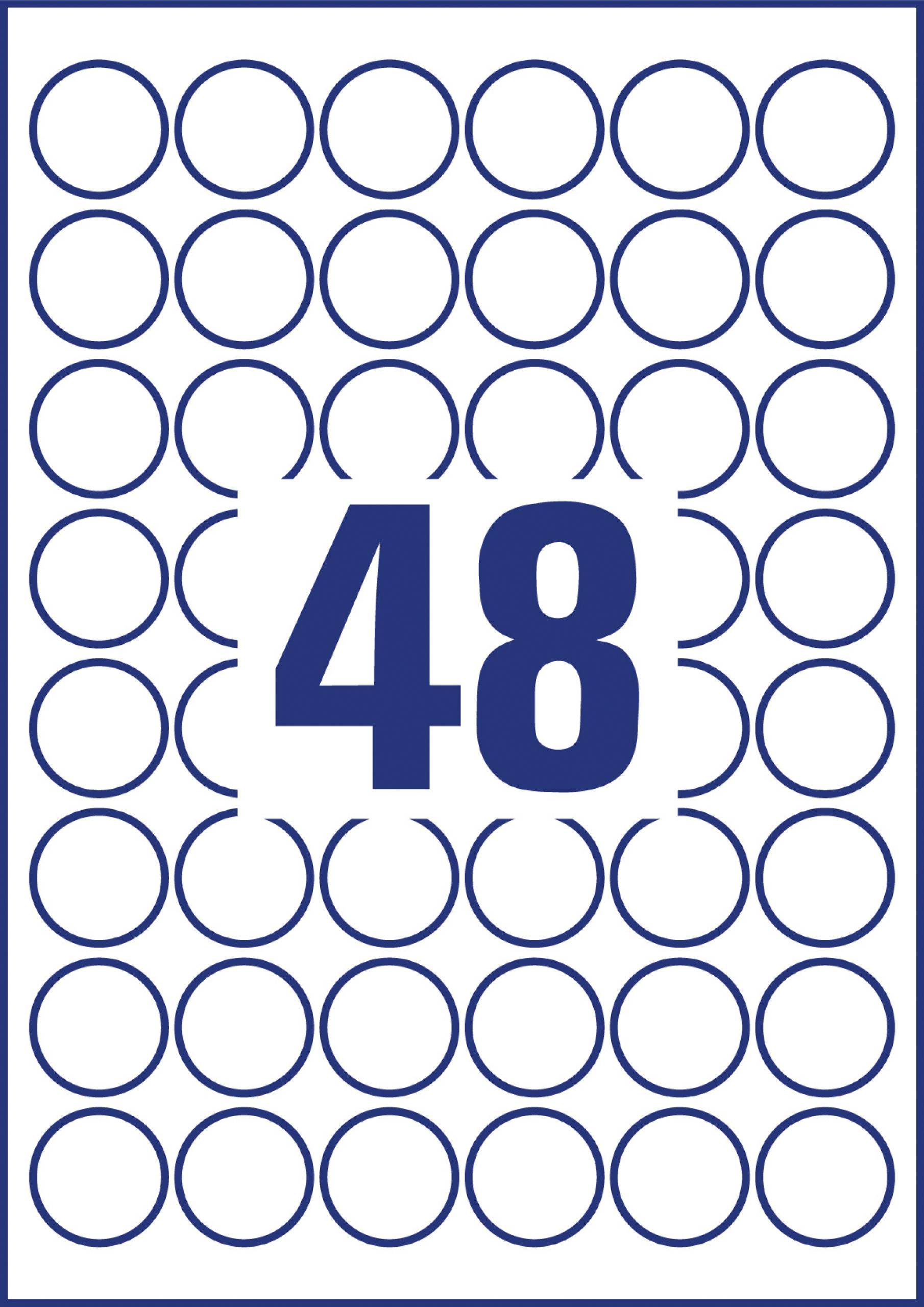 Číslo '48' obklopené 48 kruhy v mřížkovém vzoru, který tvoří dekorativní design.