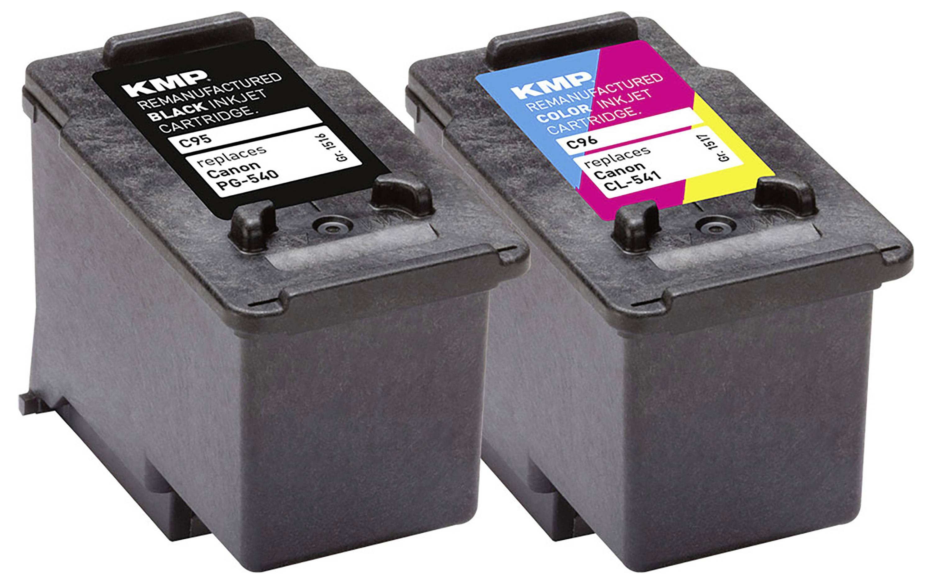 KMP Ink náhradní Canon PG-540, CL-541 kompatibilní kombinované balení černá, azurová, purppurová, žlutá C95V 1516,4850-2