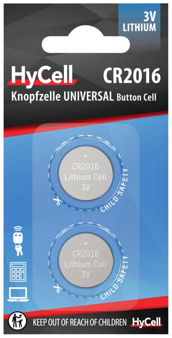 HyCell knoflíkový článek CR 2016 3 V 2 ks 70 mAh lithiová CR 2016