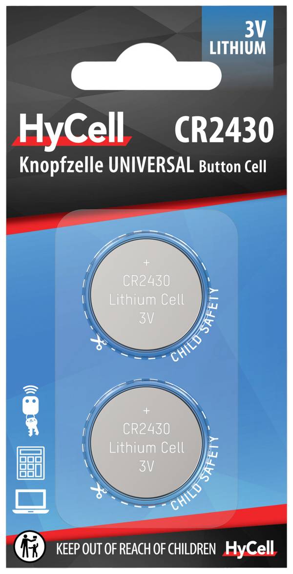 HyCell knoflíkový článek CR 2430 3 V 2 ks 300 mAh lithiová CR 2430