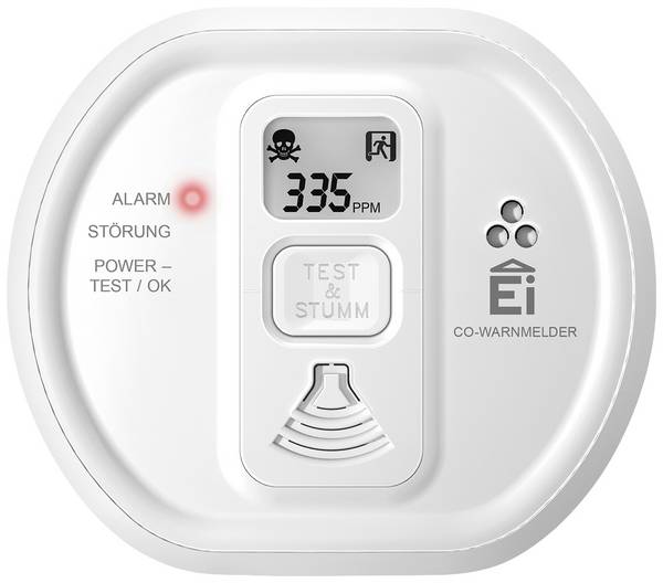 Ei Electronics Ei208D-3X179, Ei208D-3X179 detektor oxidu uhelnatého vč. baterie s životností 10 let na baterii, detekce oxidu uhelnatého (CO)