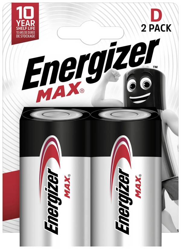 Energizer Max LR20 baterie velké mono D alkalicko-manganová  1.5 V 2 ks