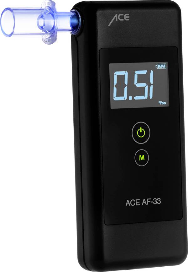 ACE AF-33 alkohol tester tmavě šedá  0.00 do 5.00 ‰ vč. displeje