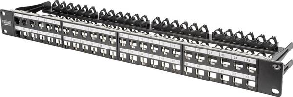 Digitus DN-91424 48 portů síťový patch panel 483 mm (19") CAT 6A 1 U vícebarevná neosazený