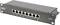 CAT.6 patch panel s 8 ethernetovými porty v kovovém rámu, označený čísly 1 až 8, pro síťová připojení.
