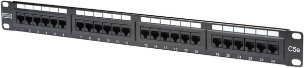 Digitus DN-91524U 24 portů síťový patch panel 483 mm (19") CAT 5e 1 U vícebarevná neosazený
