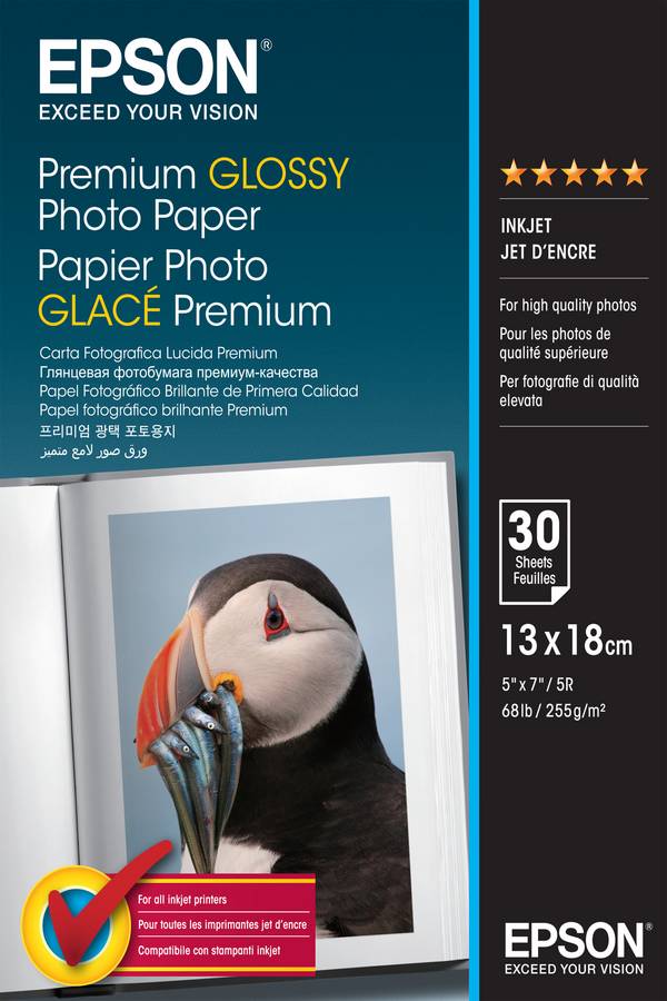 Epson Premium Glossy Photo Paper C13S042154 fotografický papír 13 x 18 cm 255 g/m² 30 listů vysoce lesklý