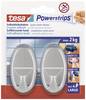 tesa POWERSTRIPS® Lepicí háček Large Oval chrom (matný) Množství: 2 ks