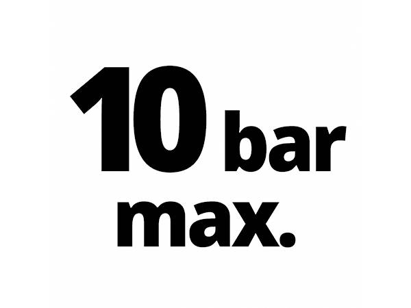 '10 bar max.' tučným písmem