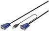 Digitus KVM kabelový adaptér [1x USB A, VGA - 1x VGA] 5.00 m černá