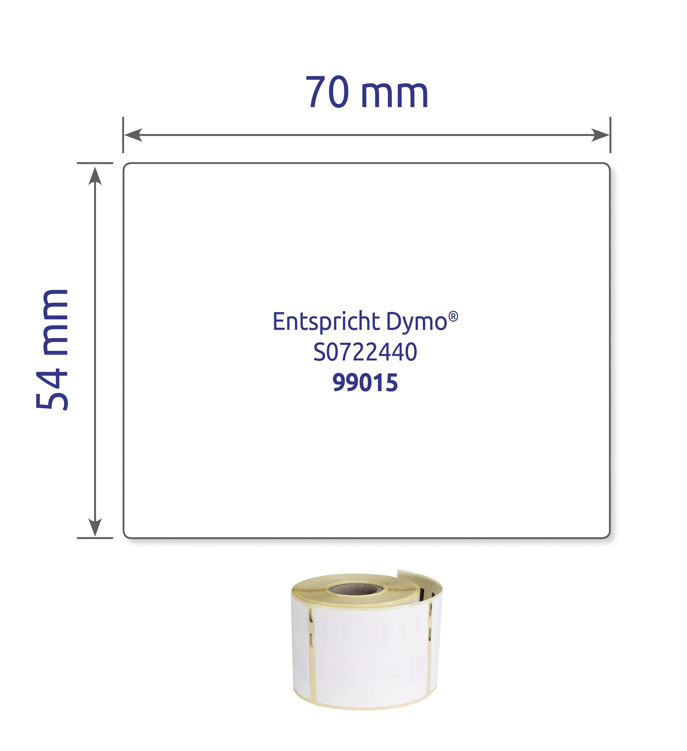 Štítek o rozměrech 70 mm x 54 mm, kompatibilní s modelem Dymo S0722440, 99015. Role bílých štítků.