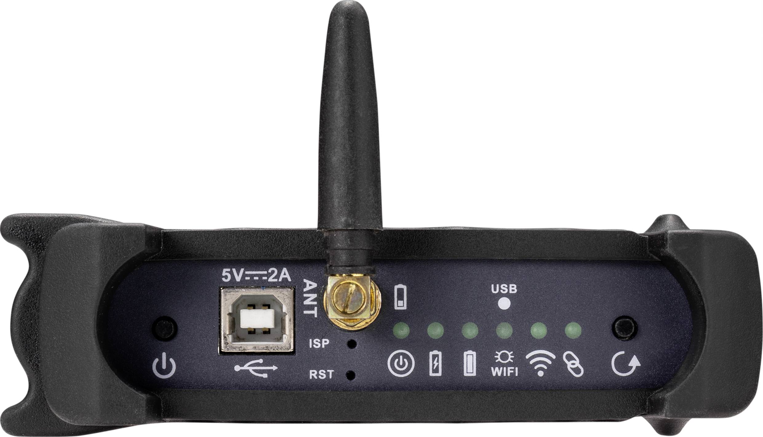 Obrázek ukazuje zadní stranu routeru s USB portem, anténou a několika stavovými LED diodami indikujícími připojení.