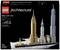 Architektonická sada LEGO z New York City s modely ikonických budov, jako jsou Empire State Building a One World Trade Center.