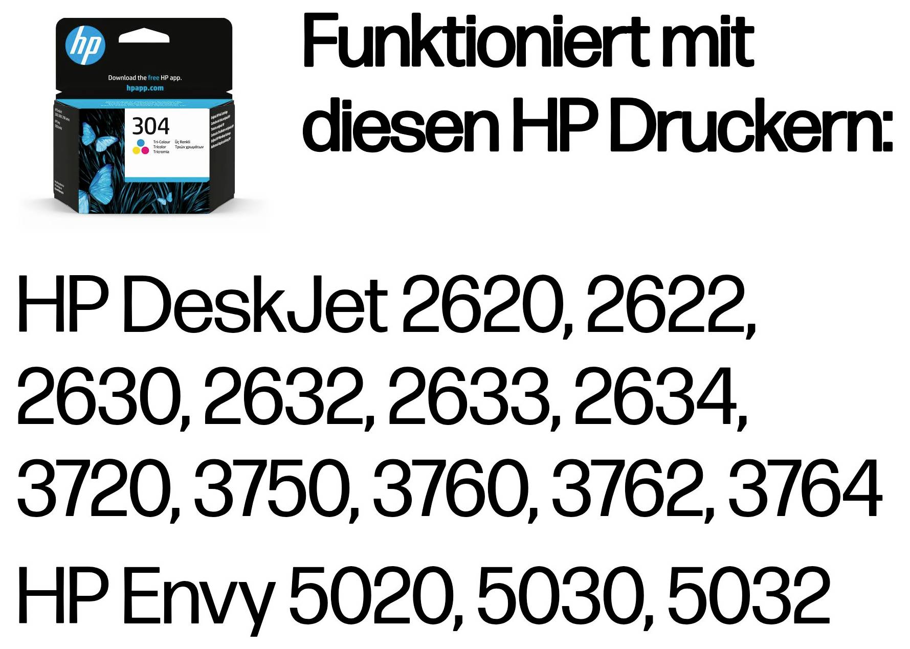HP 304 Ink originál azurová, purppurová, žlutá N9K05AE Inkousty