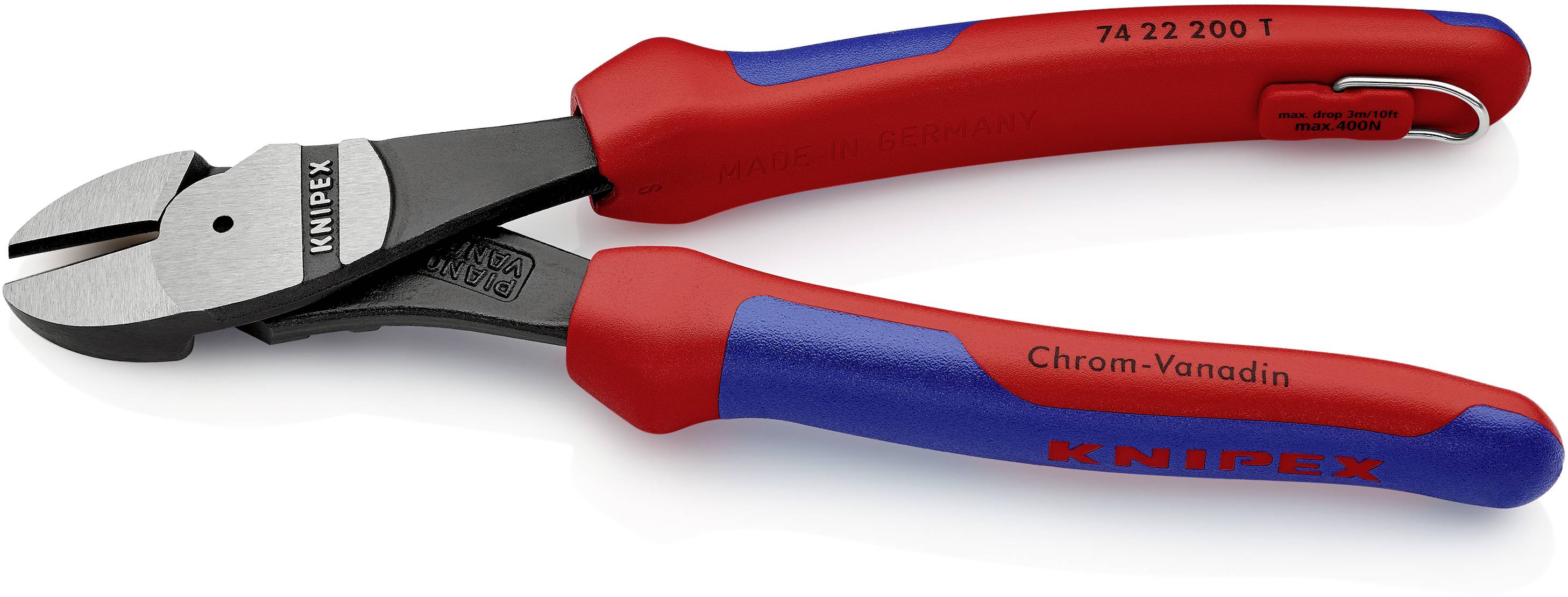 Knipex 74 22 200 T dílna silové boční štípací kleště s pojistným očkem 200 mm-1