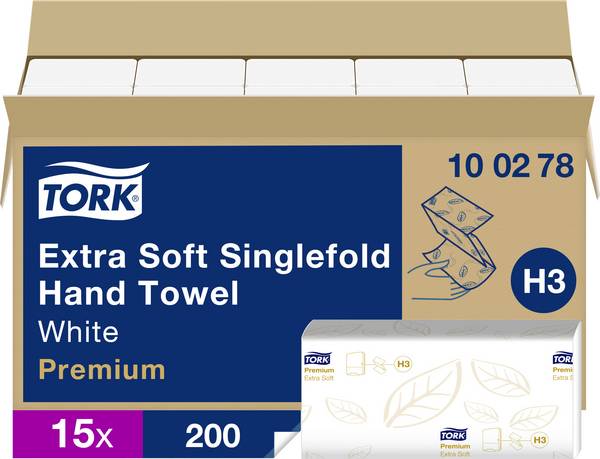 TORK 100278 Zickzack Premium papírové utěrky, skládané (d x š) 23 cm x 22.6 cm vysoce bílá   3000 ks